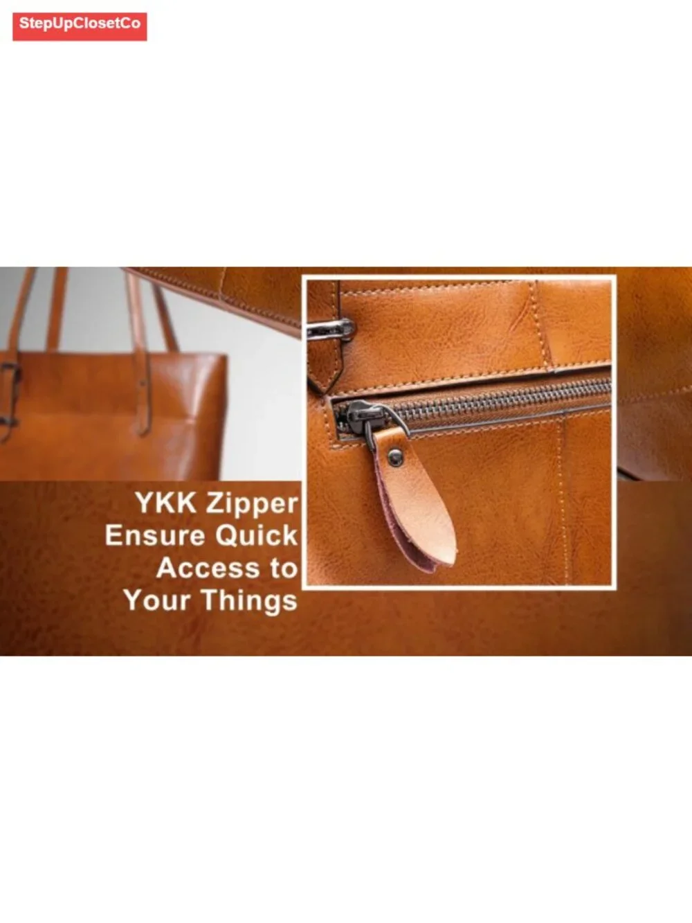 Vintage Genuine Leather Tote Shoulder Bag Large Capacity Top Zipper